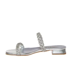 ALBANO 3253 CIABATTA LAMINATO ARGENTO STRASS