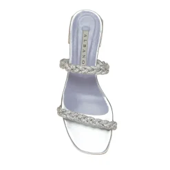 ALBANO 3253 CIABATTA LAMINATO ARGENTO STRASS