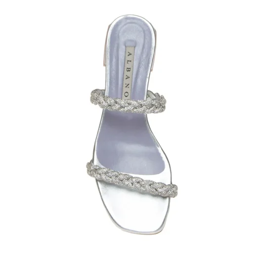 ALBANO 3253 CIABATTA LAMINATO ARGENTO STRASS