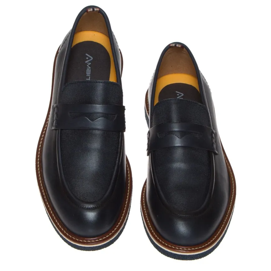 AMBITIOUS 11871A-6176AM COLLEGE UOMO PELLE BLU