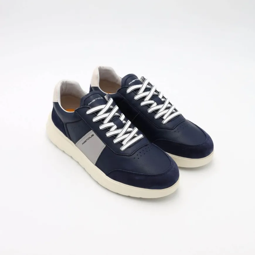 AMBITIOUS SNEAKERS HOVER 12863-1785 PELLE BLU
