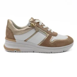 ARA SNEAKER 38412-09 PELLE ZIP BIANCO/BEIGE