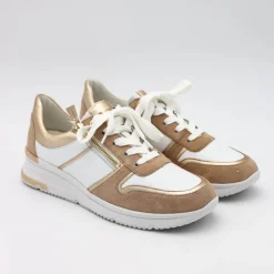ARA SNEAKER 38412-09 PELLE ZIP BIANCO/BEIGE