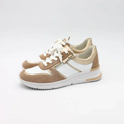 ARA SNEAKER 38412-09 PELLE ZIP BIANCO/BEIGE