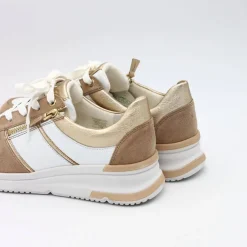 ARA SNEAKER 38412-09 PELLE ZIP BIANCO/BEIGE