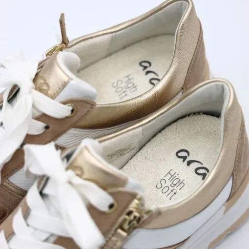 ARA SNEAKER 38412-09 PELLE ZIP BIANCO/BEIGE
