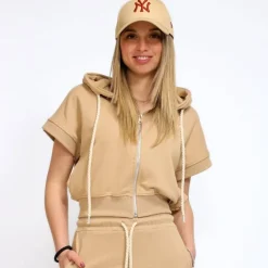 BERNA FELPA GILET W244074 169 BISCOTTO