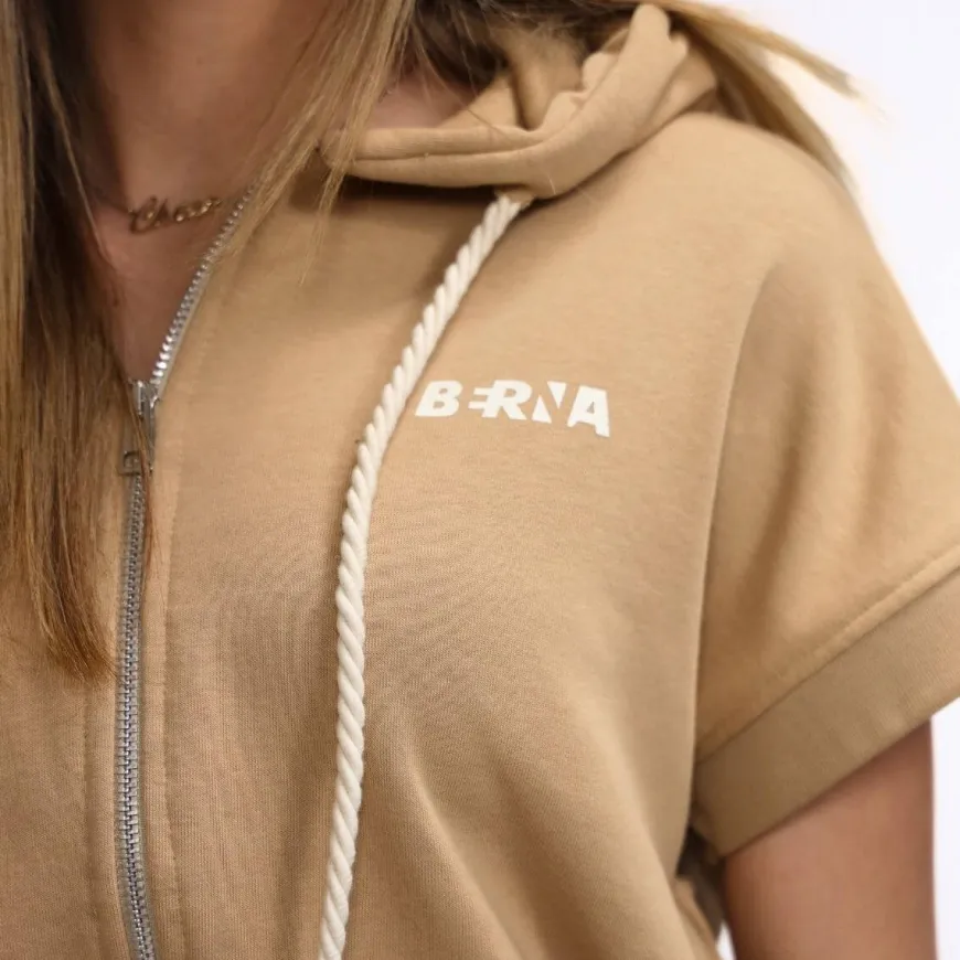 BERNA FELPA GILET W244074 169 BISCOTTO