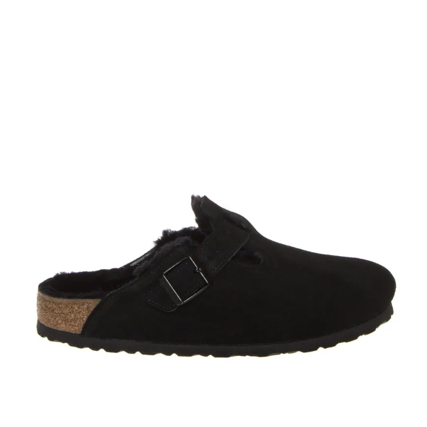 BIRKENSTOCK BOSTON SHEARLING 0259883 SABOT DONNA NERO