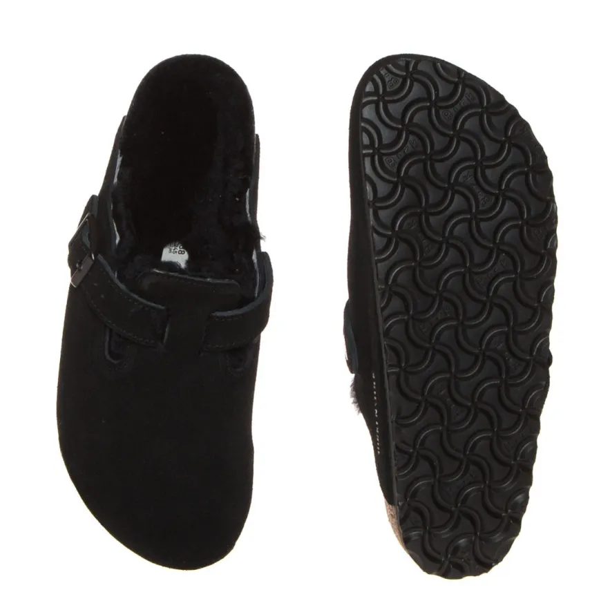 BIRKENSTOCK BOSTON SHEARLING 0259883 SABOT DONNA NERO