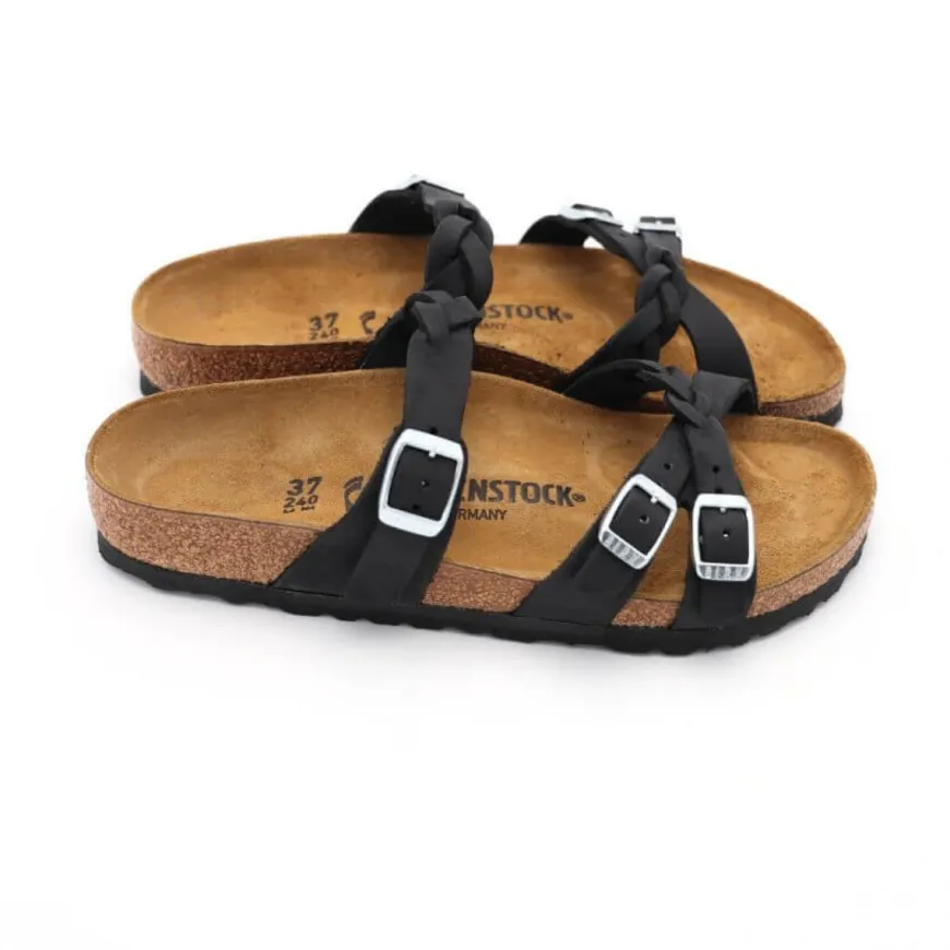 BIRKENSTOCK CIABATTA 1026334 FRANCA BRAIDED NERO NARROW FIT