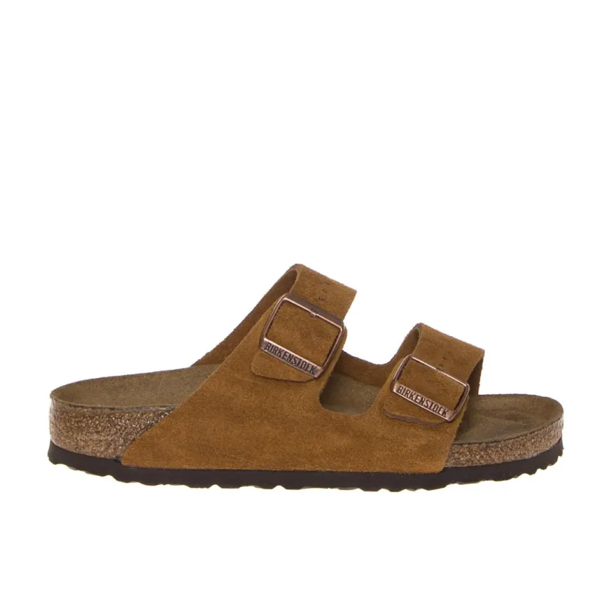 BIRKENSTOCK CIABATTA ARIZONA SOFT 1009527 CAMOSCIO CUOIO NARROW FIT
