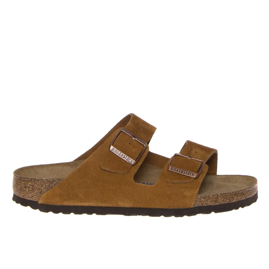 BIRKENSTOCK CIABATTA ARIZONA SOFT 1009527 CAMOSCIO CUOIO NARROW FIT