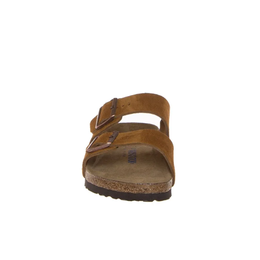 BIRKENSTOCK CIABATTA ARIZONA SOFT 1009527 CAMOSCIO CUOIO NARROW FIT