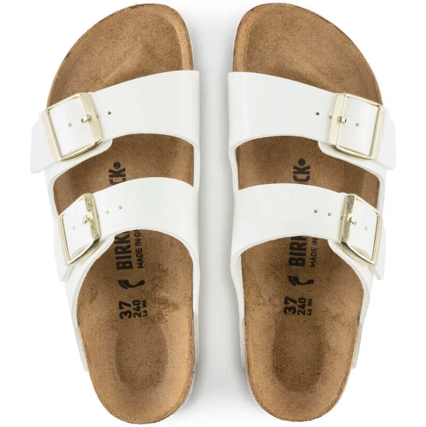 BIRKENSTOCK CIABATTA ARIZONA 1005294 VERNICE BIANCO NARROW FIT