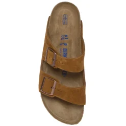 BIRKENSTOCK CIABATTA ARIZONA SOFT 1009527 CAMOSCIO CUOIO NARROW FIT