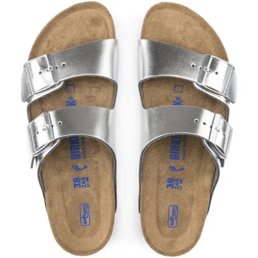 BIRKENSTOCK CIABATTA ARIZONA SOFT 1005961 ARGENTO NARROW FIT