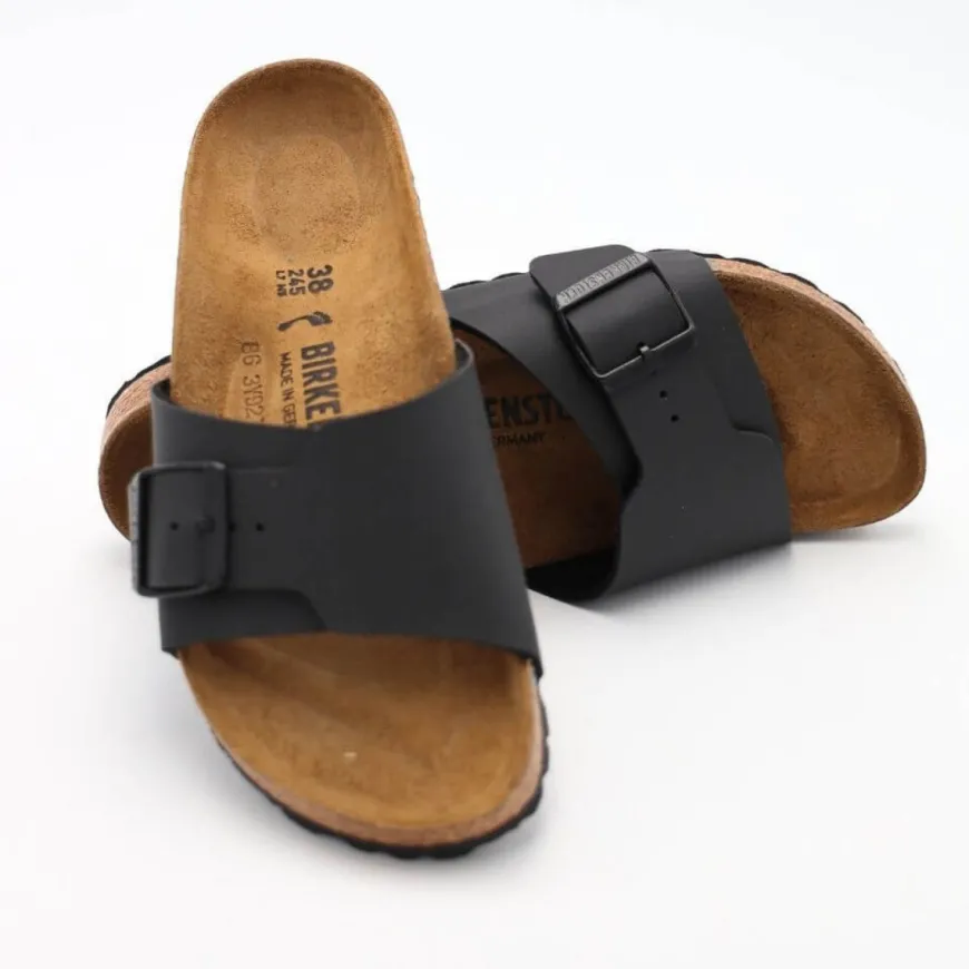 BIRKENSTOCK CIABATTA CATALINA 1026473 NERO NARROW FIT