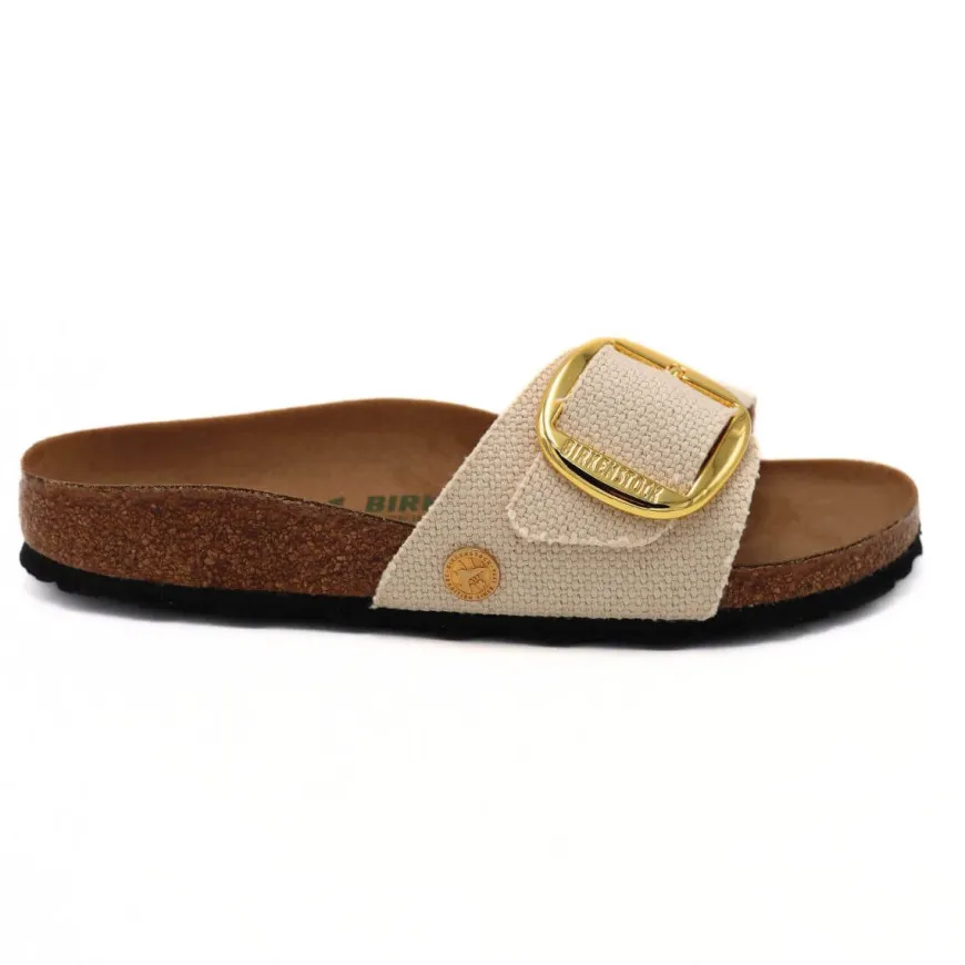 BIRKENSTOCK CIABATTA MADRID BIG BUCKLE 1026721 CANVAS EGGSHELL NARROW FIT