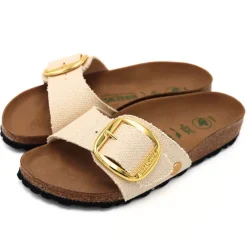 BIRKENSTOCK CIABATTA MADRID BIG BUCKLE 1026721 CANVAS EGGSHELL NARROW FIT