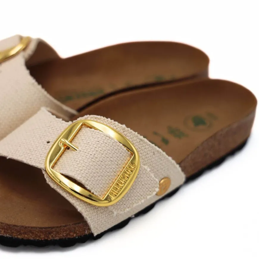 BIRKENSTOCK CIABATTA MADRID BIG BUCKLE 1026721 CANVAS EGGSHELL NARROW FIT