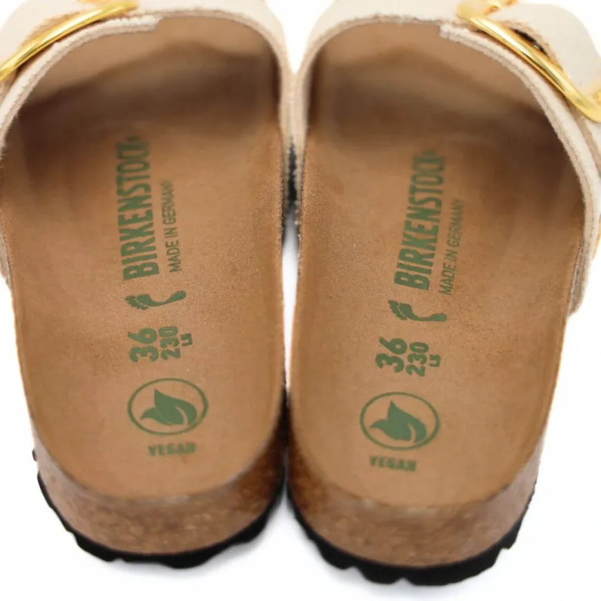 BIRKENSTOCK CIABATTA MADRID BIG BUCKLE 1026721 CANVAS EGGSHELL NARROW FIT
