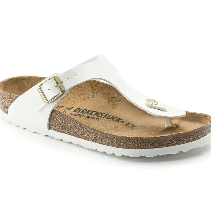 BIRKENSTOCK INFRADITO GIZEH 1005299 VERNICE BIANCO REGULAR FIT