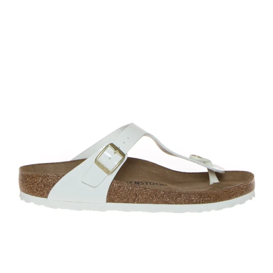 BIRKENSTOCK INFRADITO GIZEH 1005299 VERNICE BIANCO REGULAR FIT