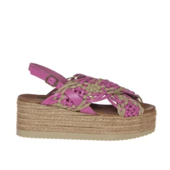 BUENO U6115 MIAMI SANDALO PLATFORM CORDA-PELLE FUXIA