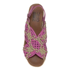 BUENO U6115 MIAMI SANDALO PLATFORM CORDA-PELLE FUXIA