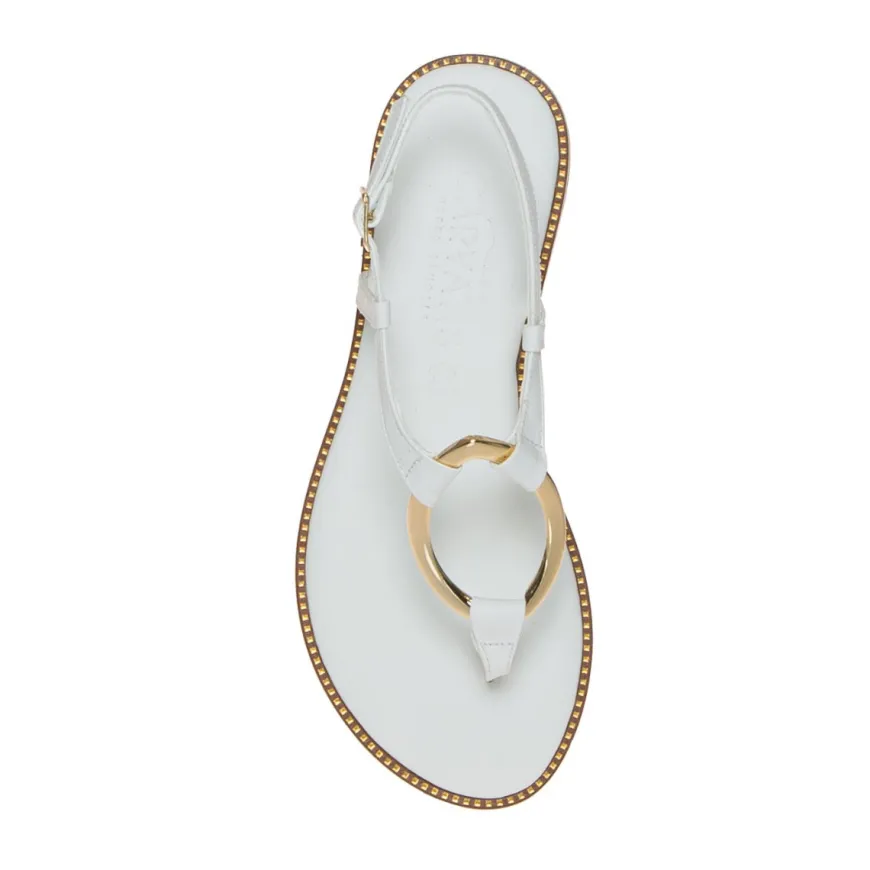 CARYATIS SANDALO 6481 BIANCO ANELLO ORO