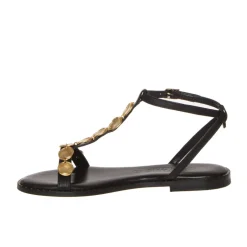 CARYATIS SANDALO 621707 NERO MEDAGLIE ORO