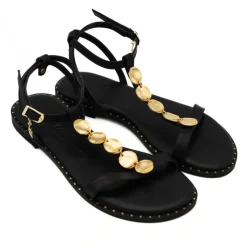 CARYATIS SANDALO 621707 NERO MEDAGLIE