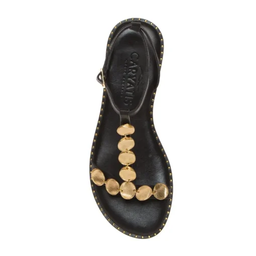 CARYATIS SANDALO 621707 NERO MEDAGLIE ORO
