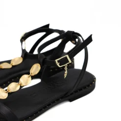 CARYATIS SANDALO 621707 NERO MEDAGLIE