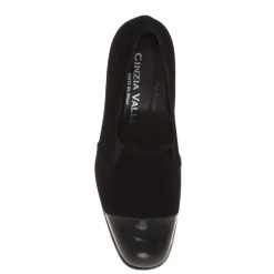 CINZIA VALLE 8764 DECOLLETE DONNA CAMOSCIO VERNICE NERO