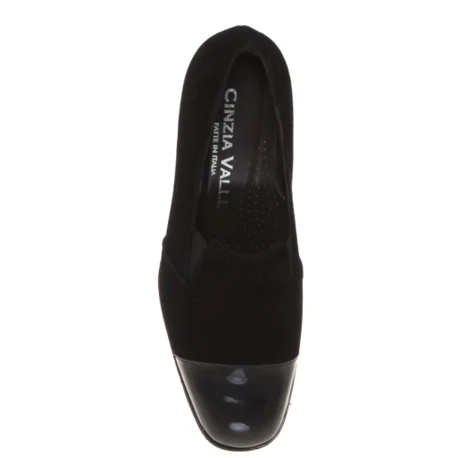 CINZIA VALLE 8764 DECOLLETE DONNA CAMOSCIO VERNICE NERO
