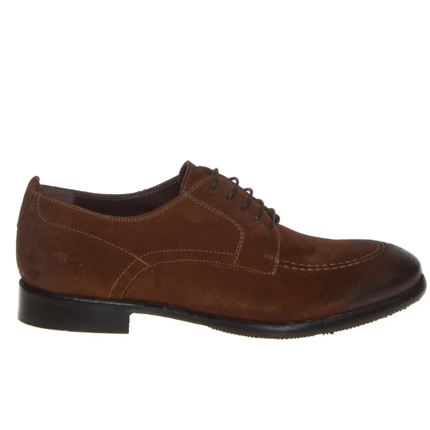 CIRO LENDINI F53 STRINGATA DERBI CAMOSCIO MARRONE