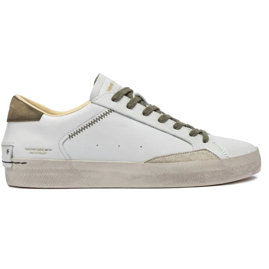 CRIME LONDON SNEAKERS 14001 DISTRESSED BIANCO
