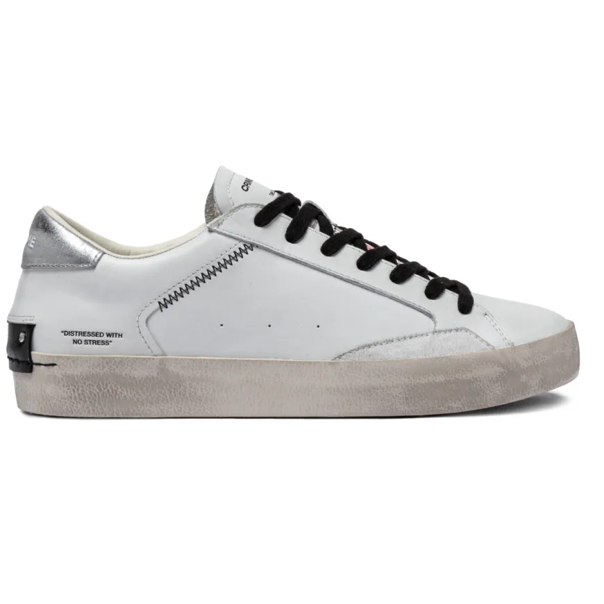 CRIME LONDON SNEAKERS 14004 DISTRESSED BIANCO