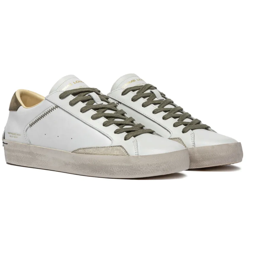 CRIME LONDON SNEAKERS 14001 DISTRESSED BIANCO