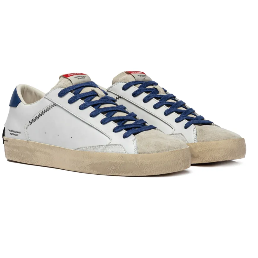 CRIME LONDON SNEAKERS 14000 DISTRESSED BIANCO