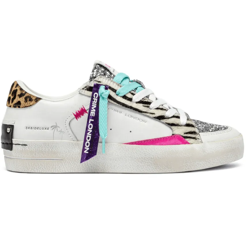 CRIME LONDON SNEAKERS 20105 SK8 DELUXE BIANCO