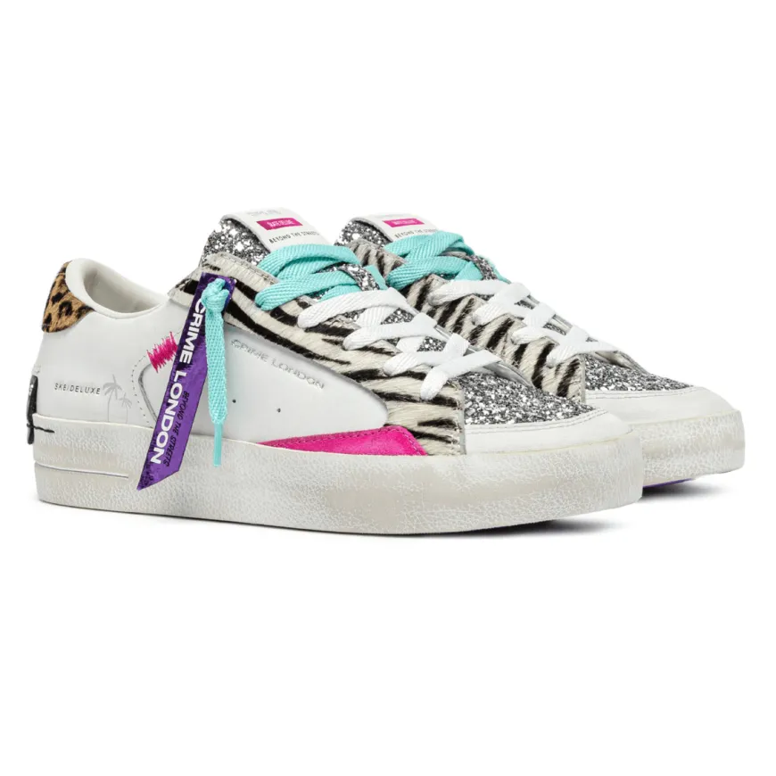 CRIME LONDON SNEAKERS 20105 SK8 DELUXE BIANCO