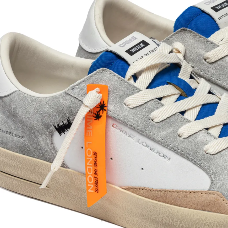 CRIME LONDON SNEAKERS 14102 SK8 DELUXE BIANCO