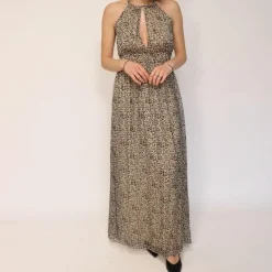 CROCHÈ ABITO LUNGO CR06412-100 MACULATO