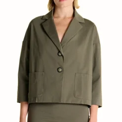 CROCHÈ GIACCA CR08479 VERDE MILITARE