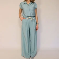 CROCHÈ PANTALONE CR06519-910 ACQUA