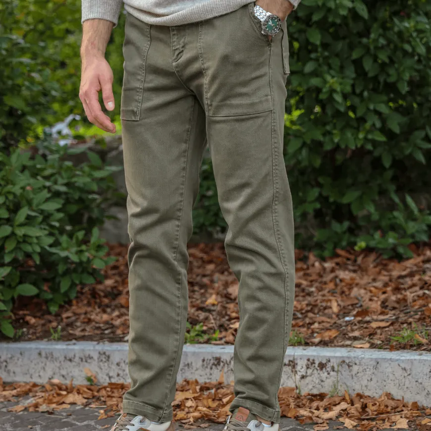 DSTREZZED PANTALONE 51881 OLIVA