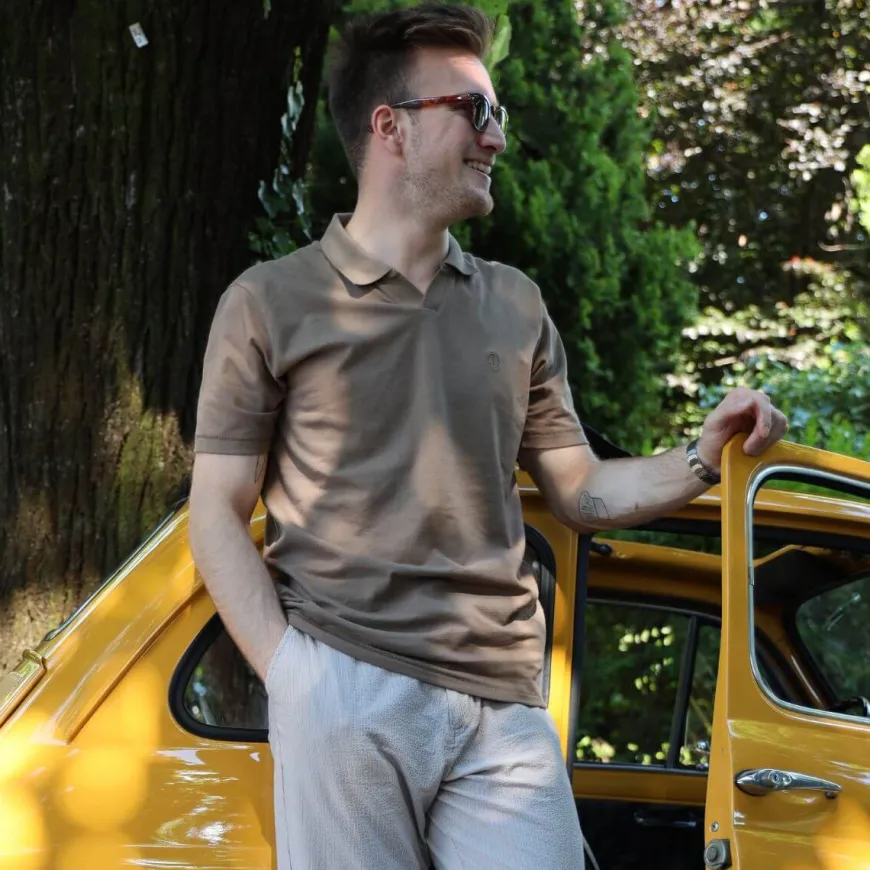 DSTREZZED POLO 240100 MARRONE